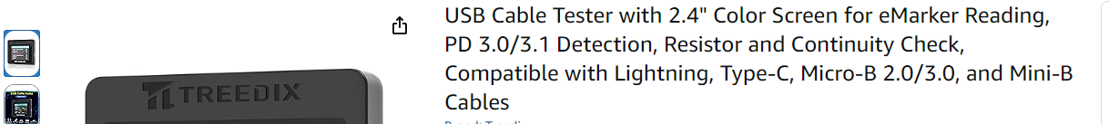 USB Cable tester ordered.