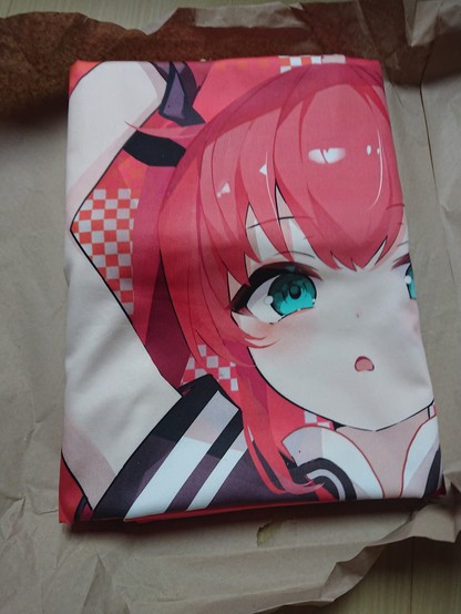 Anime duvet cover folded up.