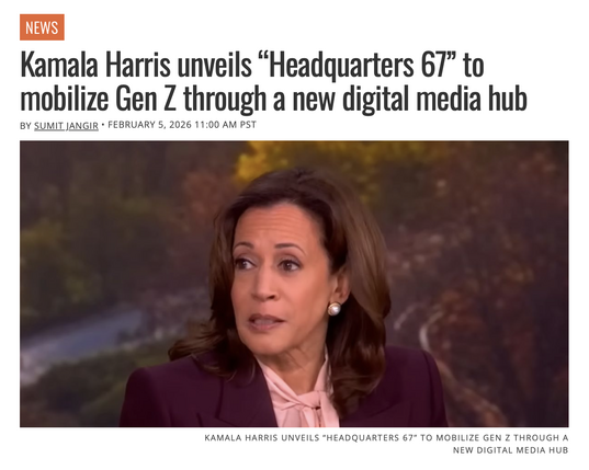 Kamala Harris unveils "Headquarters 67" to mobilize Gen Z through a new digital media hub