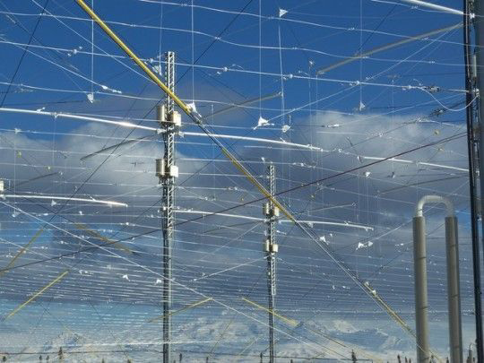 metal grid infrastructure in the air