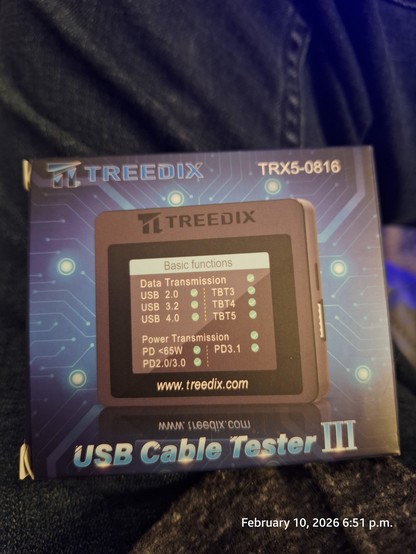 Treedix USB cable testers.