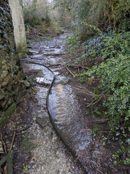 Path with deep water