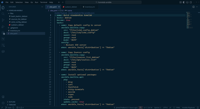 Ansible playbook showing a few tasks...