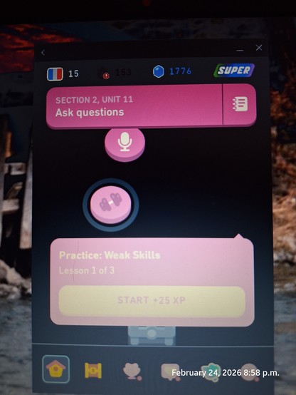 Doing Duolingo to relearn what little French I learned over 50 years ago.