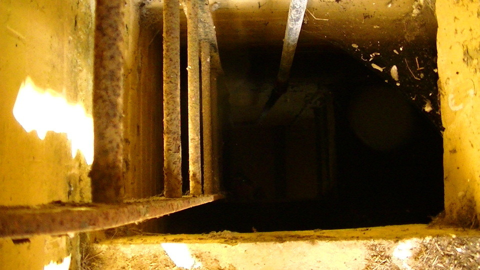 a ladder leading down to a pit of oribble dark stagnant sewage or something, idk. i got another shot with my reflection in it, might use it for pfp if i can be bothered.