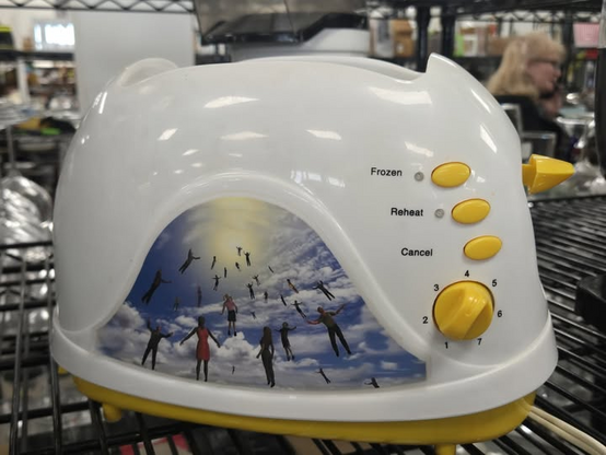 toaster that depicts rapture on the side