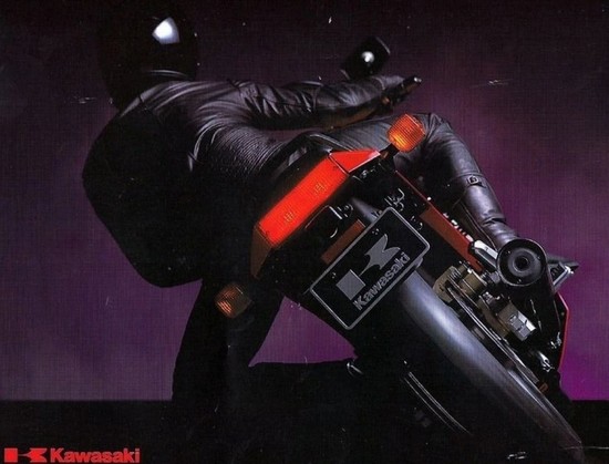 sharp turn on a kawasaki motorcycle