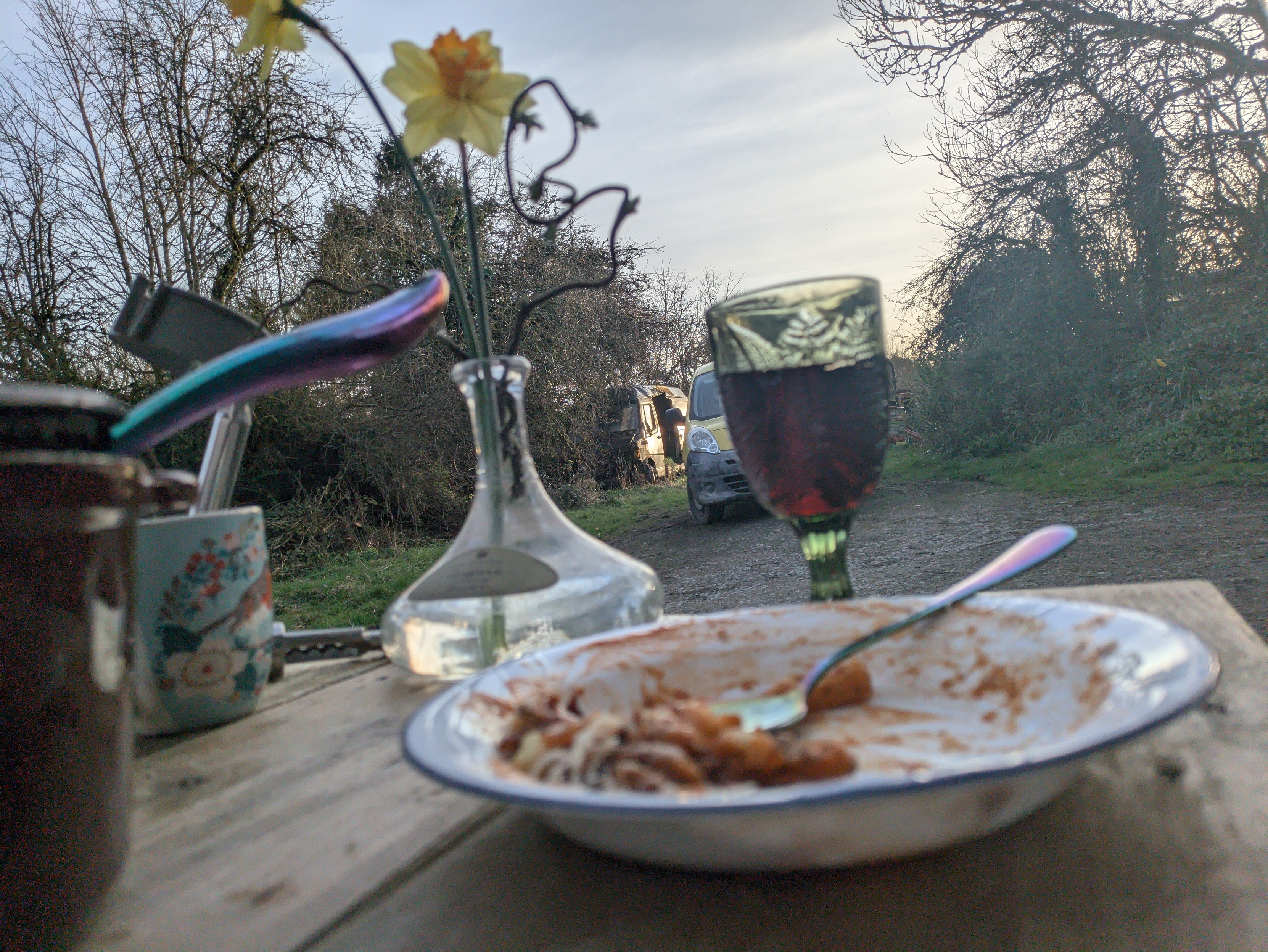 Idem. Also red wine.