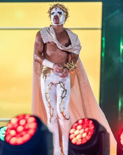 LUCHA LIBRE WRESTLER JESUS GOLD TIGHT PLASTIC