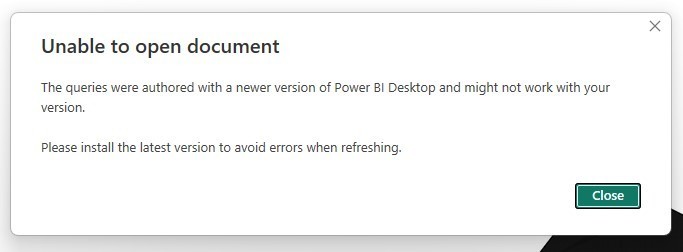 A screen shot saying that my software is outdated and that it might not be able to open the kind of document that I am hired to work with