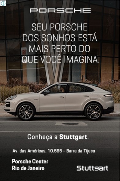 Propaganda de uma loja que vende Porsches.