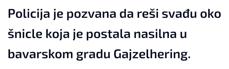 Policija je pozvana da reši svađu oko šnicle koja je postala nasilna u bavarskom gradu Gajzelhering.

https://n1info.rs/svet/nemac-napao-komsiju-jer-je-preglasno-lupao-sniclu/
