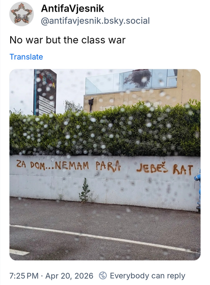 Grafit "za dom... nemam para           jebeš rat" 