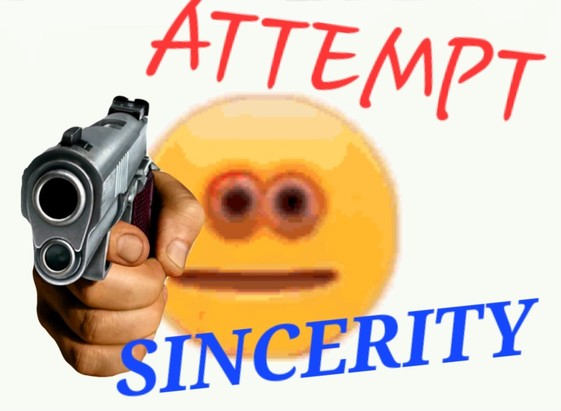 attempt sincerity emoji aims gun at u