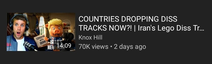 Knox Hill iran lego diss track reaction