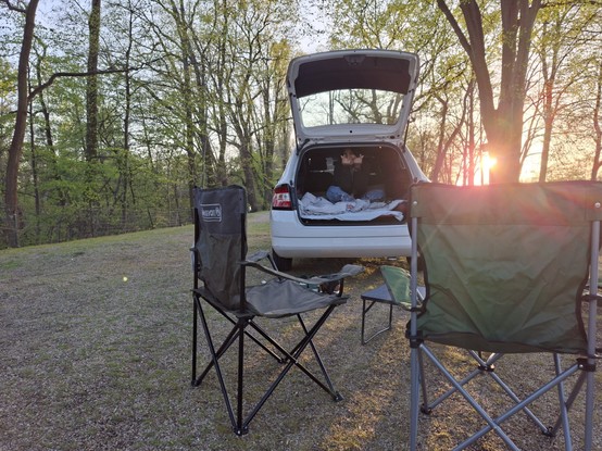 Micro camper with my  beautiful girl.