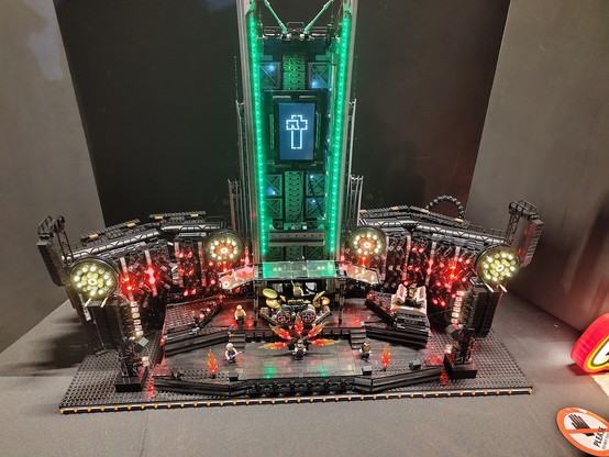 Rock group RAMMSTEIN on their podium built with LEGO bricks