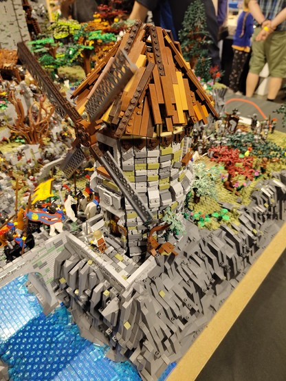 LEGO Windmill on a rock