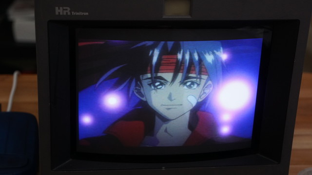 A picture of Rudy in the intro video to Wild Arms running on the Superstation One on a 9" Sony PVM