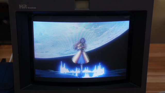 A picture of Cecilia in the intro video to Wild Arms running on the Superstation One on a 9" Sony PVM
