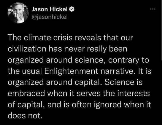 A critique of capitalism and his position about science (in this case relationed with the climate change)