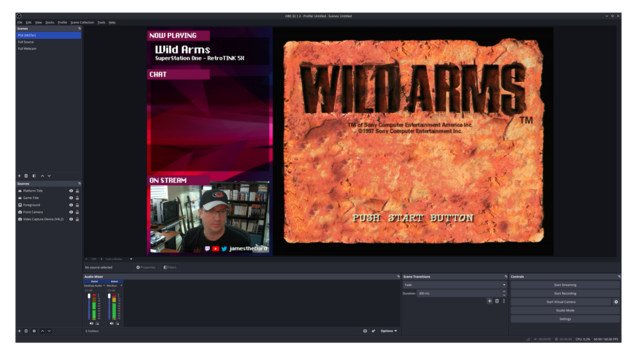 A screen shot of Wild Arms being captured in OBS.