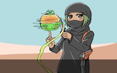 cutting a melon