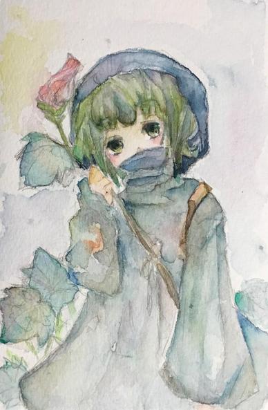 watercolor with flower