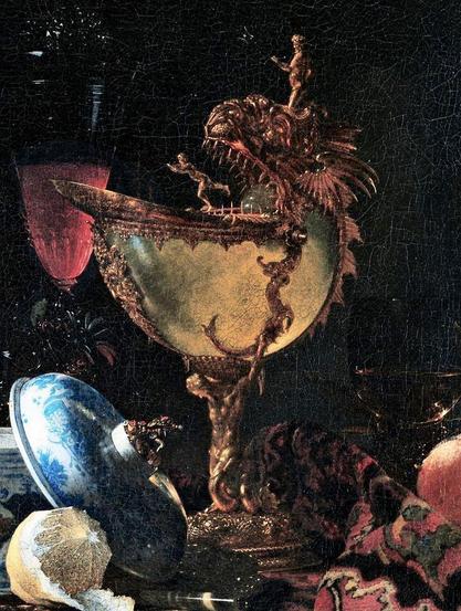still life with Nautilus cup by Willem kalf.