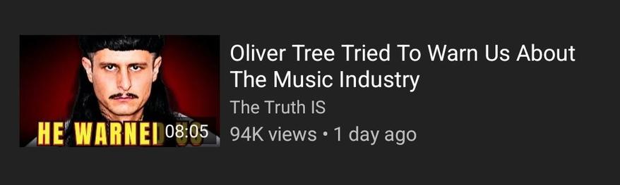 Oliver tree tried to warn us about the music industry