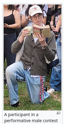 A participant in a performative male contest