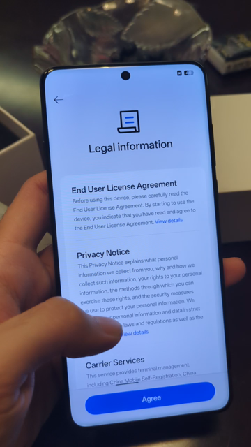 I got a new phone, show 2 set up steps with endless scrolls of "Legal information" & "Enhancement services"