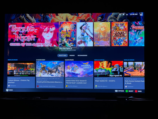 A screenshot of the DIY Steam Machine's "big picture" mode running on the living room TV.