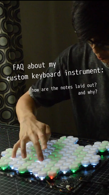 Video of me (~30 year old black haired dude with glasses) playing a hexagonal isomorphic keyboard with keys that light up with text overlaid on the screen

Text transcript:
FAQ about my custom keyboard instrument: how are the notes laid out? and why?
I've gotten this question like 60+ times
this is my fav 4 seconds of this piece btw (@0:05) pls listen :)

the layout I use is called the "harmonic table note layout", its got a Wikipedia page
[image showing a diagram of the layout, showing a hexag…