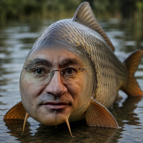 [Palantir CEO] Alex Karp's face on a carp