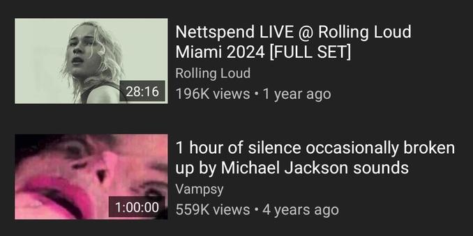 nettspend live rolling loud miami 2024 vs 1 hour of silence occasionally broken up by Michael Jackson sounds