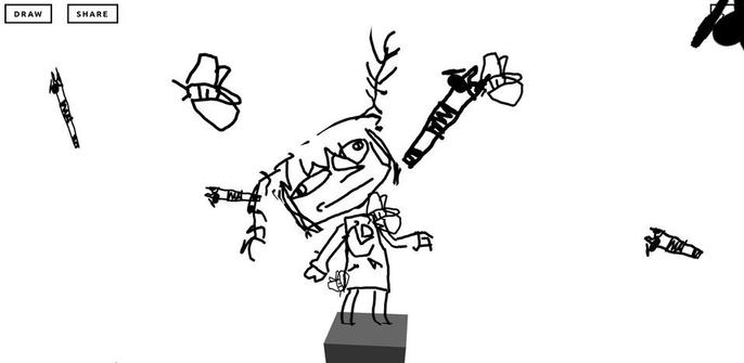 a picture of a badly drawn girl with moth antenna instead of pigtails on some vocaloid website dance what ever