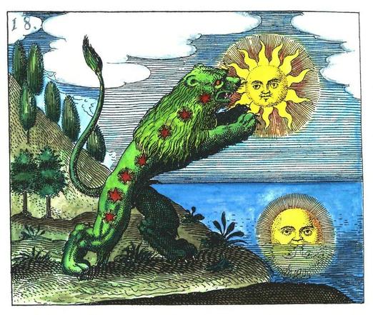 Green Lion Devouring the Sun , from an alchemical and Rosicrucian compendium, ca. 1760