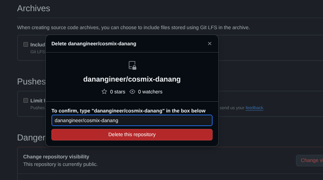 Repository deletion on GitPilot