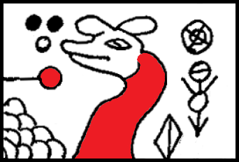 derpy dog in red shirt and circular symbols around

"Explanation: (The reading is not in any particular order; the explanation will start with the glyph in the center and then go clockwise.) In the center of the diagram is a dog's head, meaning it is a 'dog day'. The dog's body is red, meaning it's also a fire day. The combination means the ninth day of the first lunar month. At the bottom left is fog, meaning the morning will be foggy; if the fog were on the right, it would be in the evening. …