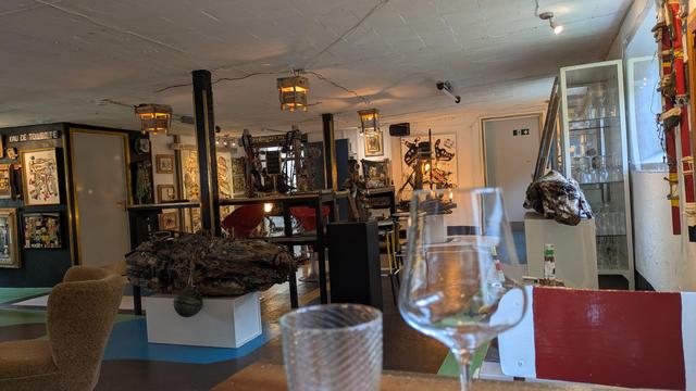 Foto af gæstrummet på Vavasgaard, kunstgalleri og spisested