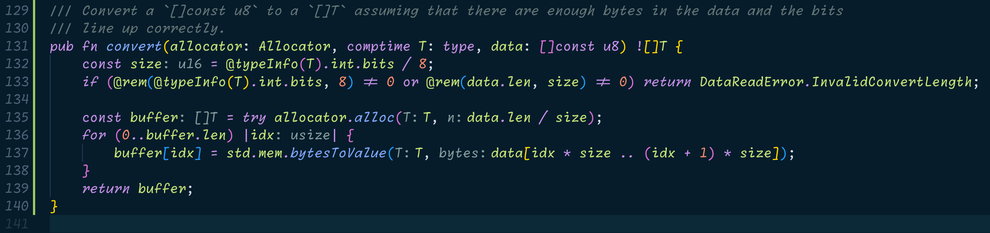 A function to convert slices of `u8`s to `u16`s or basically any that is a multiple of `u8`s. Even better, it actually works.