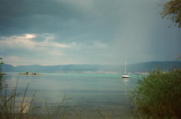 analog photo of a lake