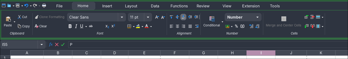 Scrot of the tabbed user interface of LibreOffice 26.8. Very MS Office- like, which I grew up with. Great!