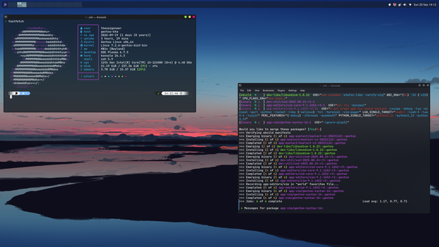 Scrot of freshly installed KDE on Gentoo