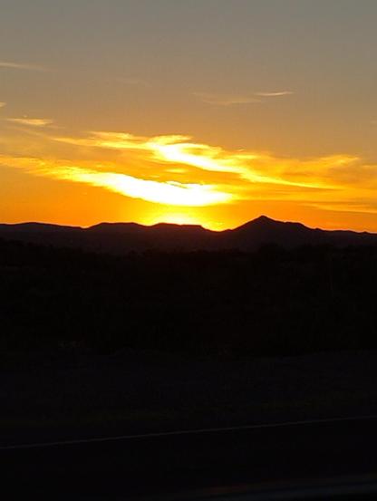 bright sunset in Southern New Mexico.