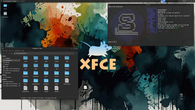 Slackware xfce, running on that 63 USD potato. And doing just fine!