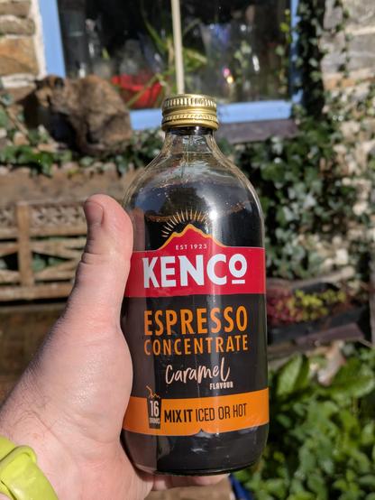 espresso concentrate that carries a warning label saying "do not consume undiluted"