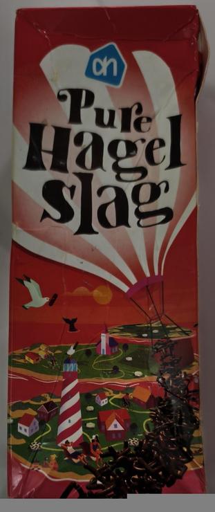 Photo of an empty box of hagelslag