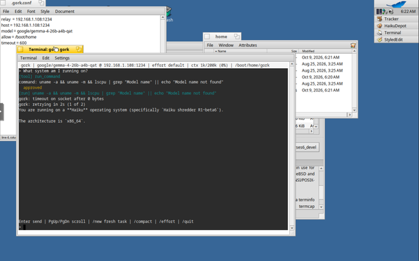 Running local AI with gork on Haiku